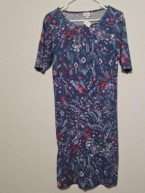 Large Blue, Purple And Red LuLaRoe Dress